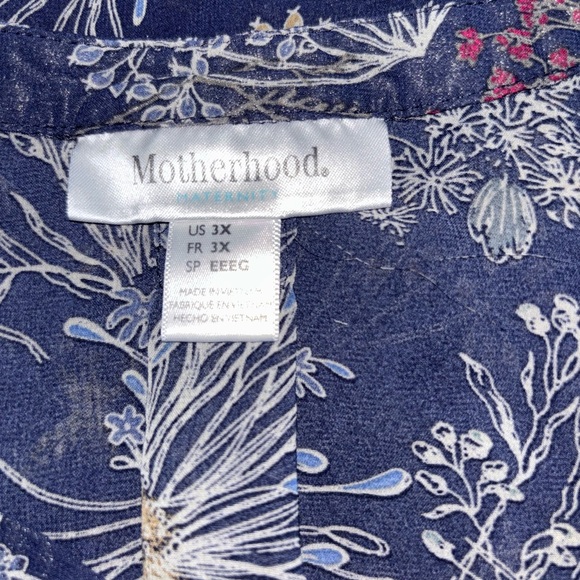 Motherhood Maternity Plus Size 3X Blue Floral Print Tunic Lightweight Blouse - Picture 5 of 6